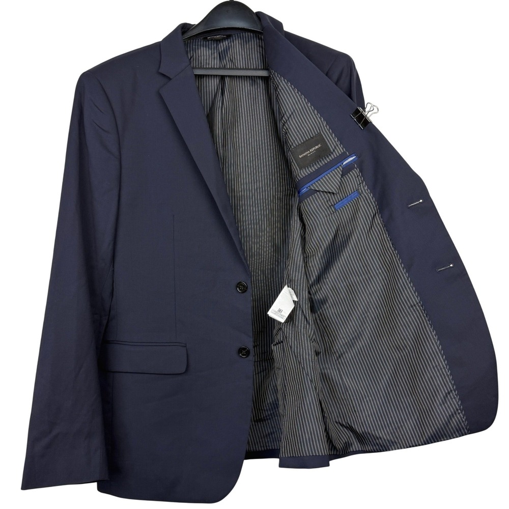 Banana Republic 42R Slim Marzotto Super 120s WOOL Blazer Sport Coat Navy Blue